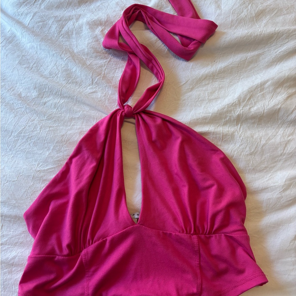 Gaze Vibrant Pink Halter Top